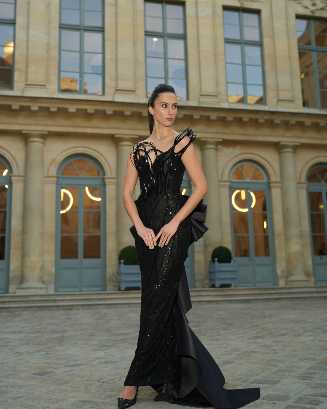 Luna's Black Fitted Gown