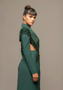 Power Shoulder Emerald Gown