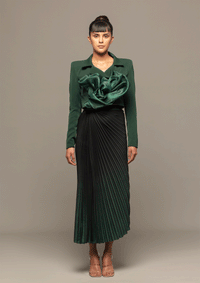 Evergreen Aura Ombre Pleated Dress
