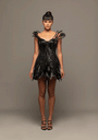 Feathered Sequin Midnight Dress