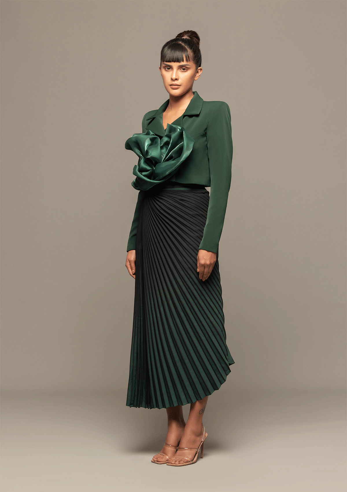 Lola Crepe Jacket and Pleated Skirt