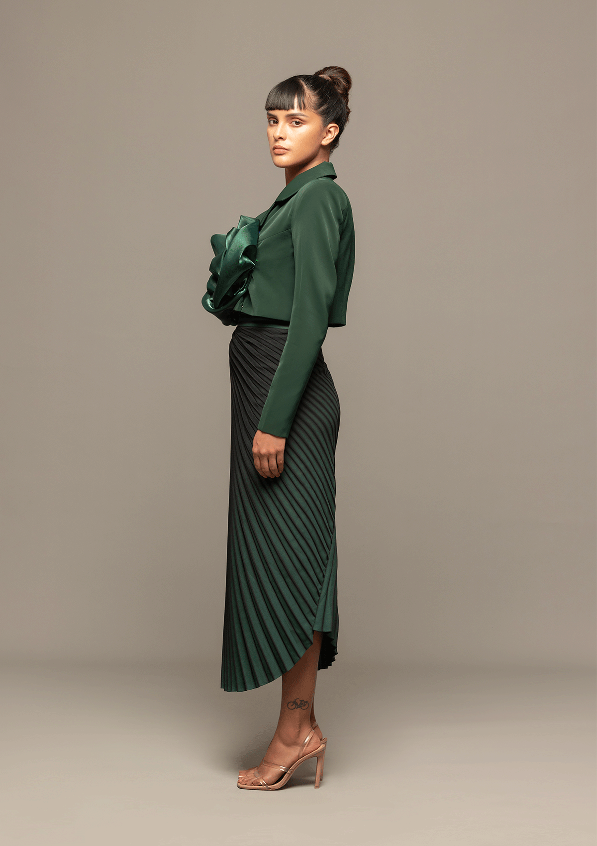 Lola Crepe Jacket and Pleated Skirt