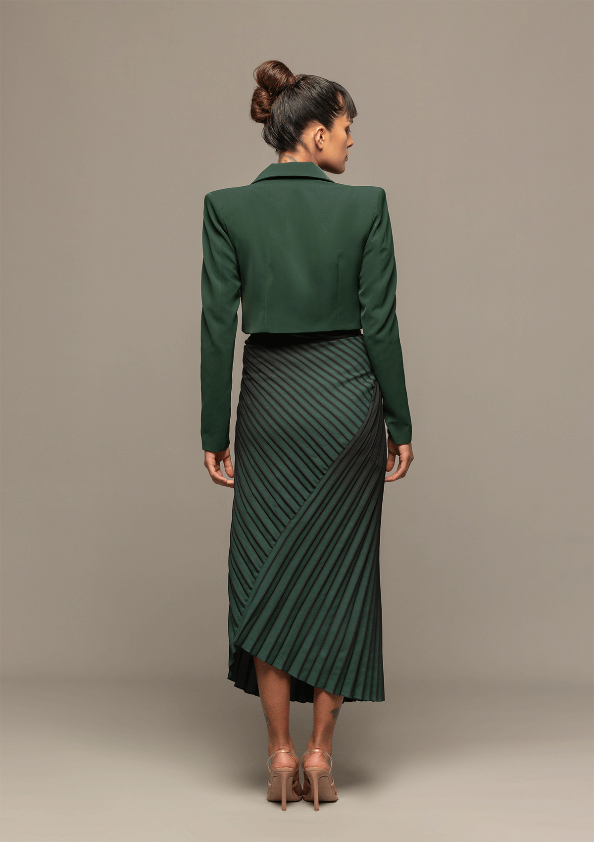 Lola Crepe Jacket and Pleated Skirt