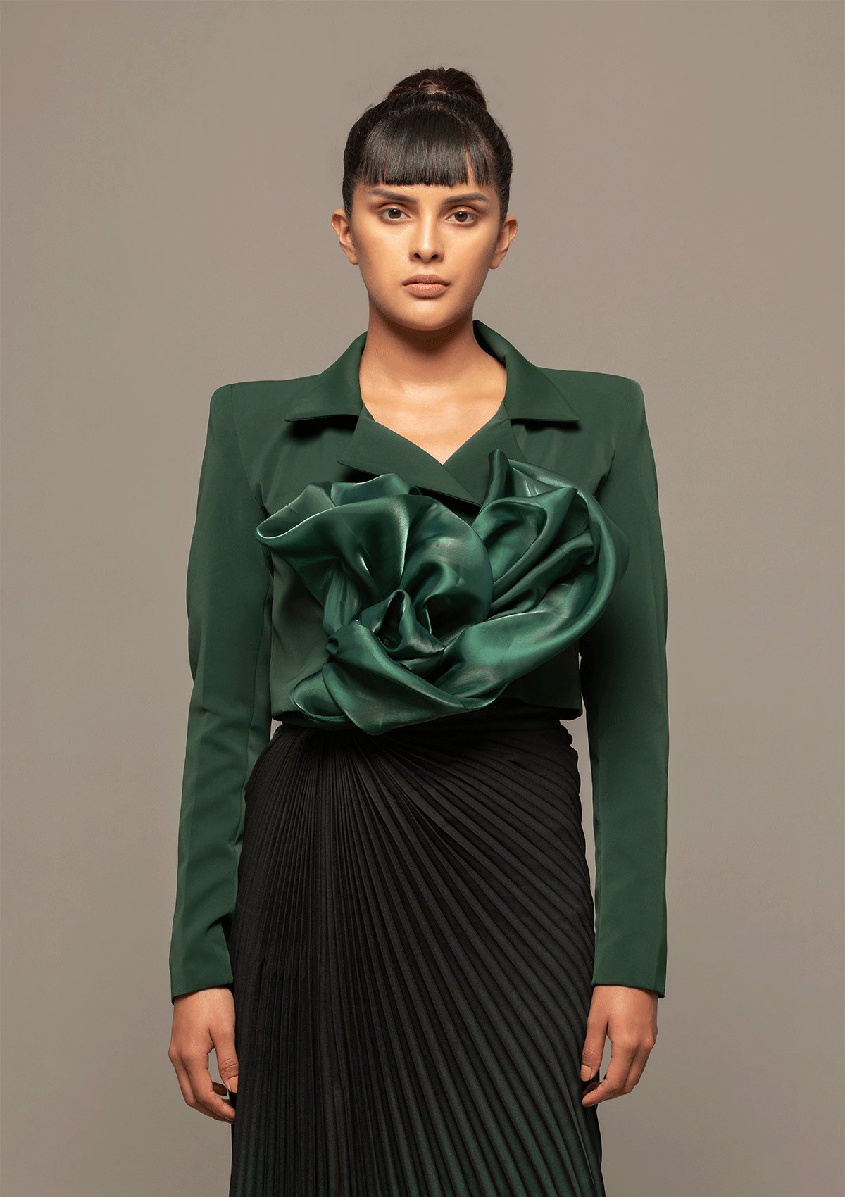 Lola Crepe Jacket and Pleated Skirt