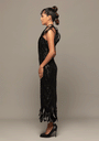 Statement Shoulder Glam Dress