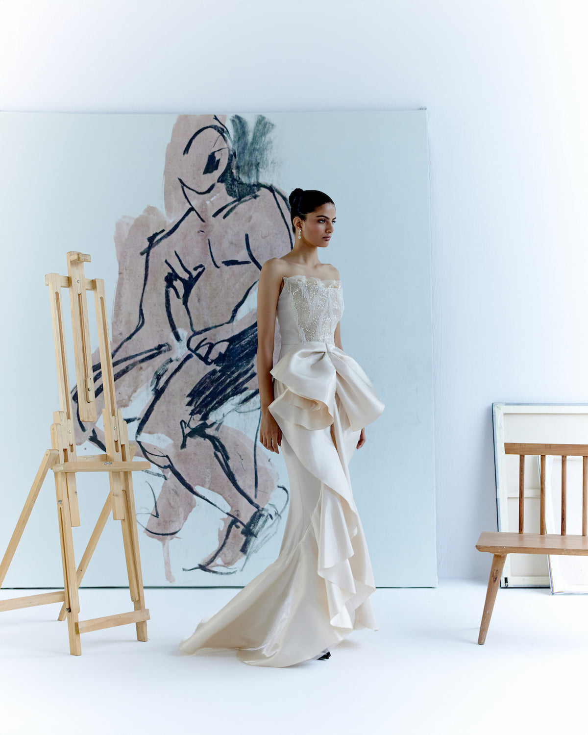 Bow-Detail Trail Gown