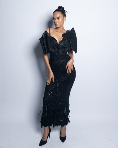 Mylah in embroider sequence dress
