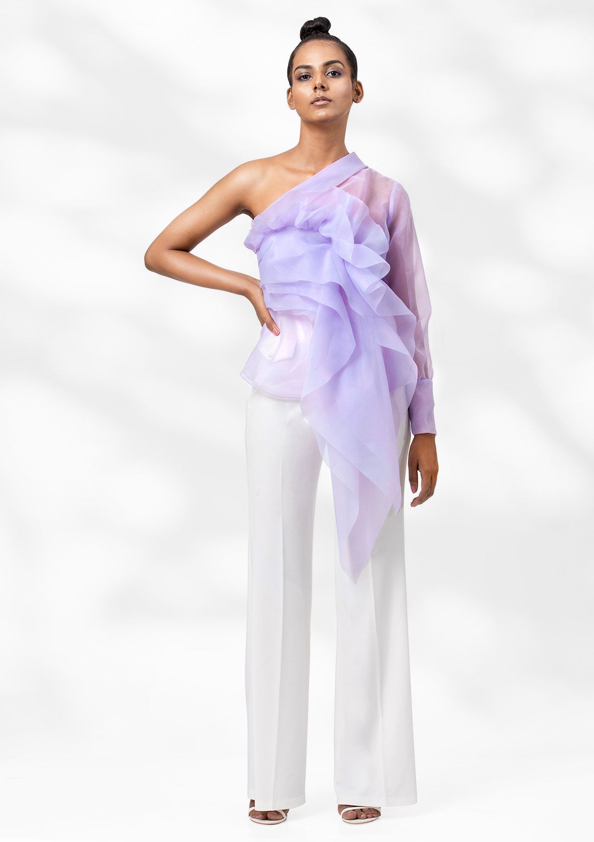 Iris Cascading Organza Top