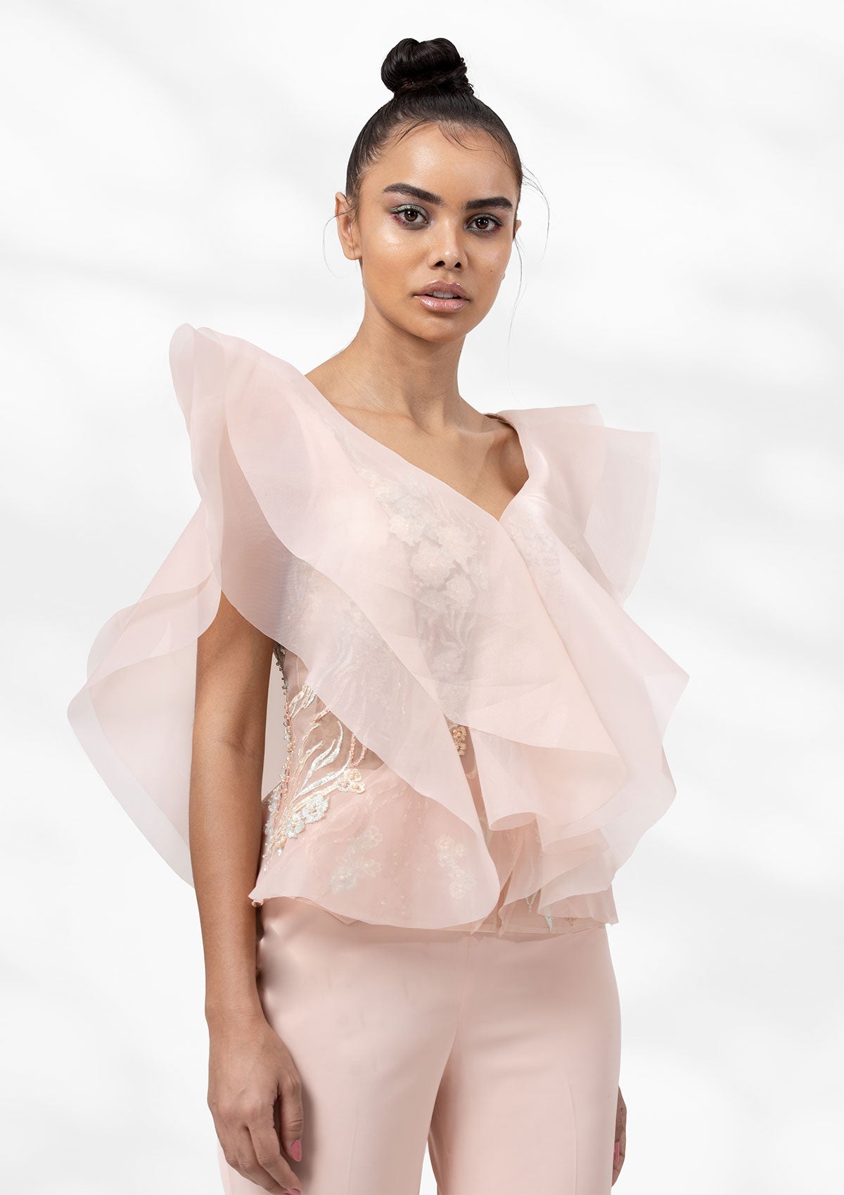 Alana Organza Ruffle Top