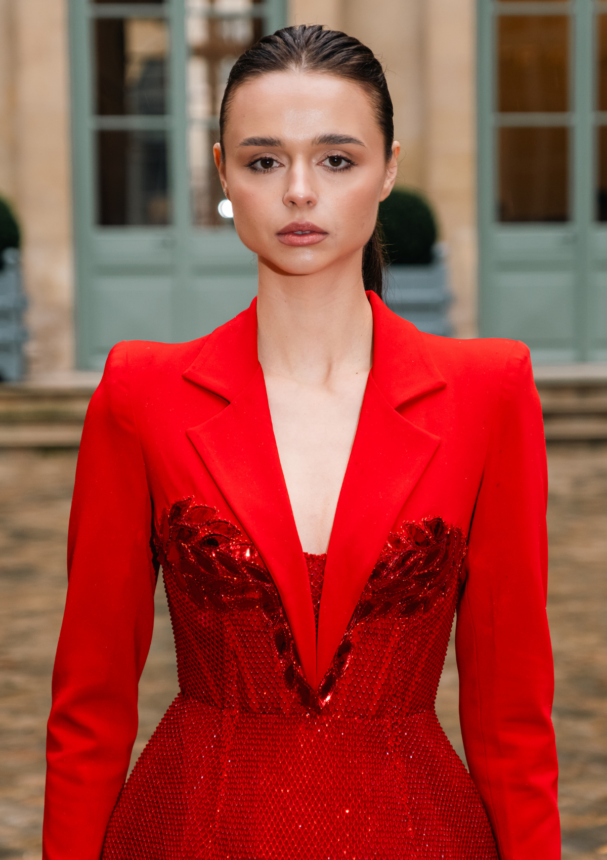 Fire Red Structured Dress tanieya-khanuja Fire Red Structured Dress tanieya-khanuja