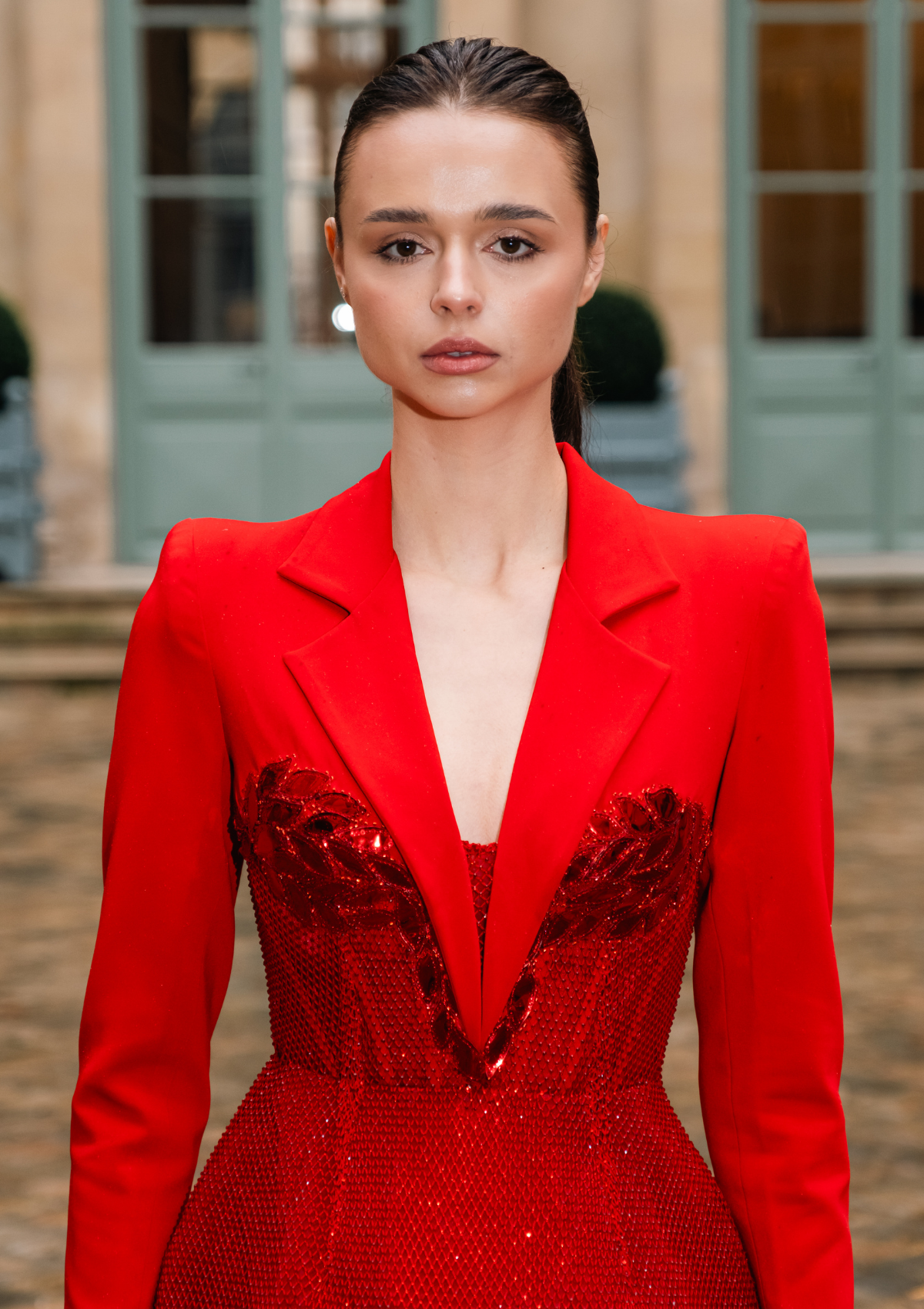 Fire Red Structured Dress