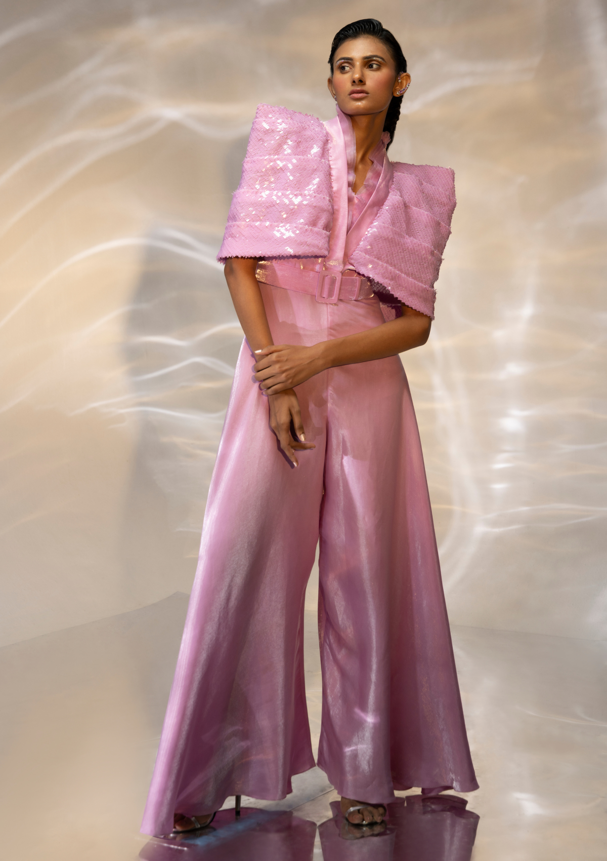 Petal Pink Gloss Jumpsuit