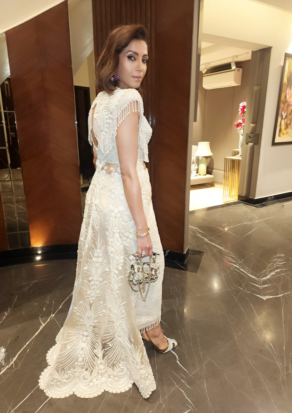 TK In Embellished Ivory Jacket & Skirt