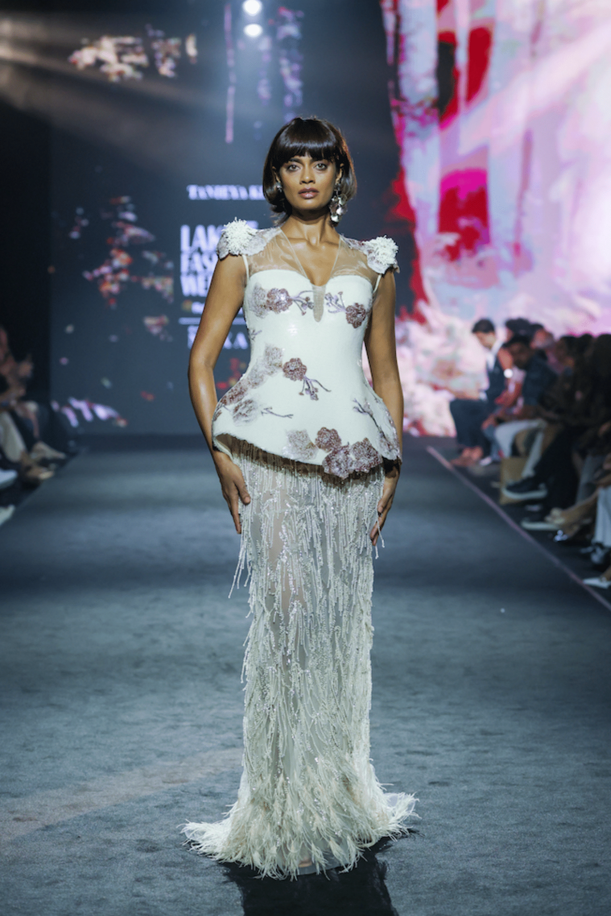 Embellished Peplum Corset Gown