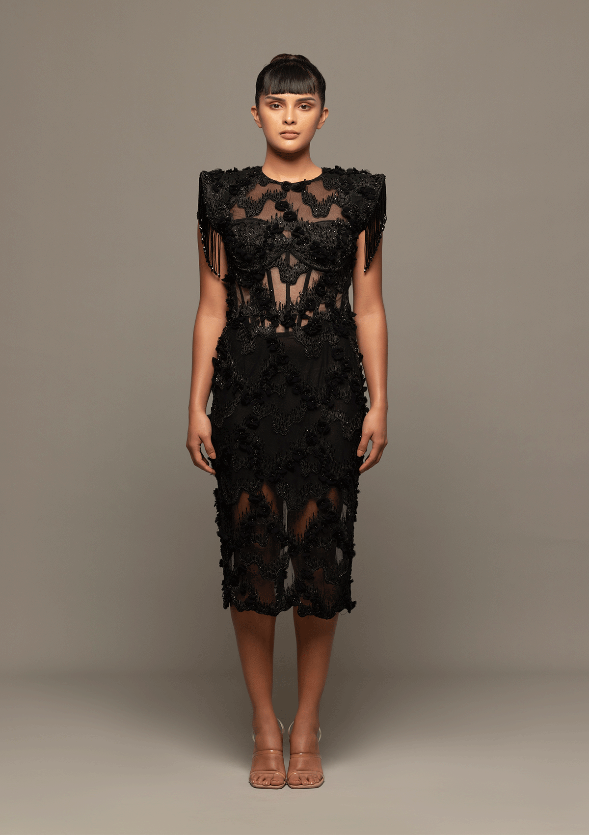 midnight sheer dress The Amira Esra Midnight Sheer Elegance Dress Elcevi