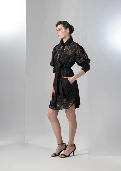 Sequined shirt dress