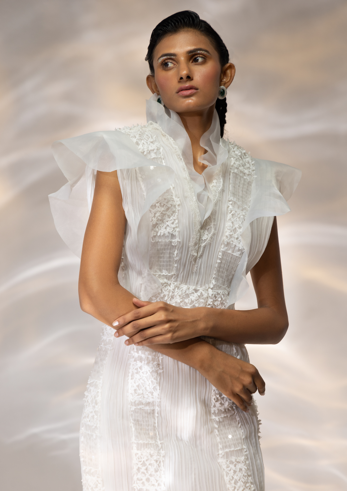 Whispering Net Shoulder Dress