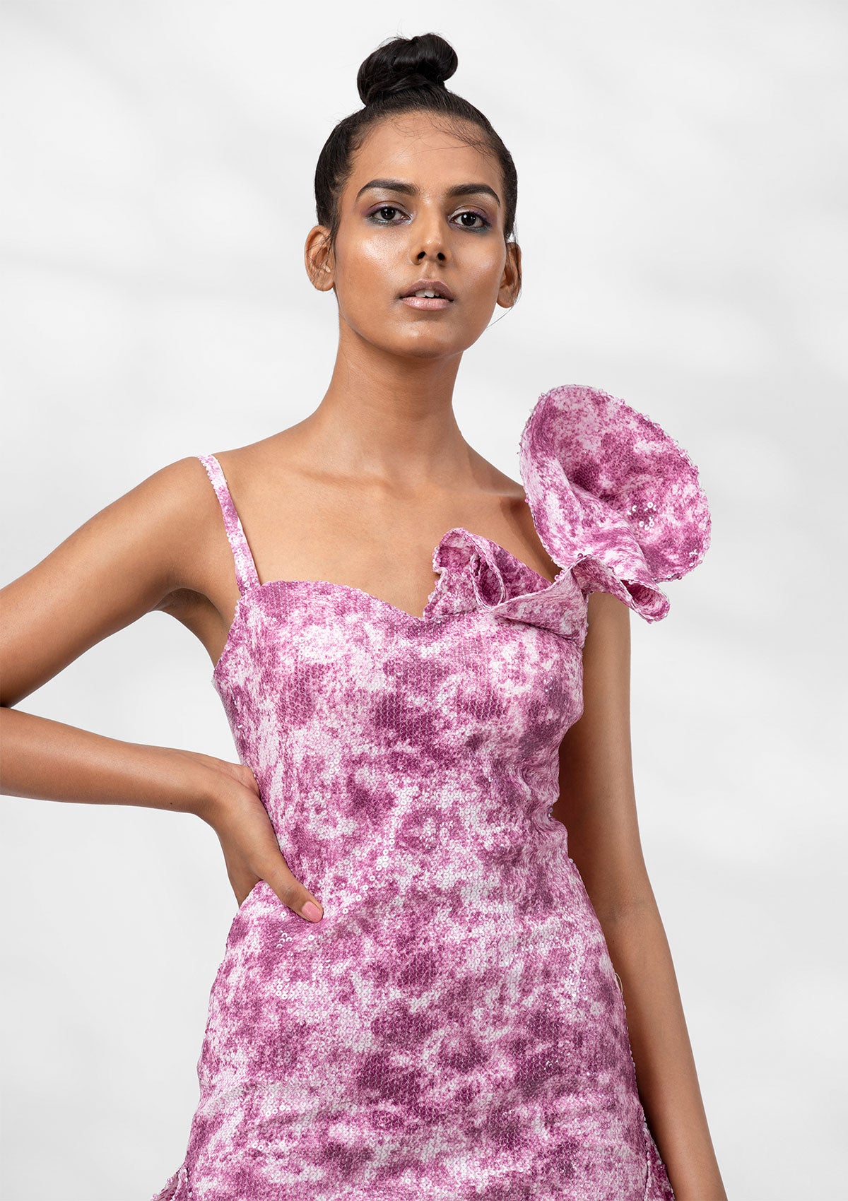 Hyacinth Sequin Ruffled Dress