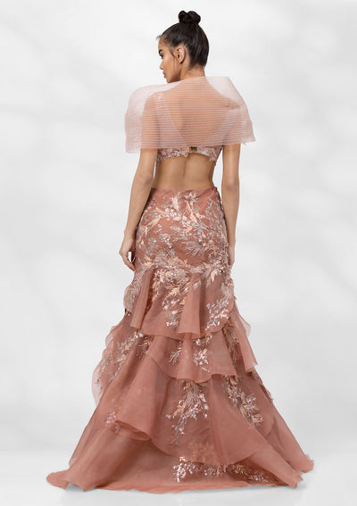 Claire organza layered Gown